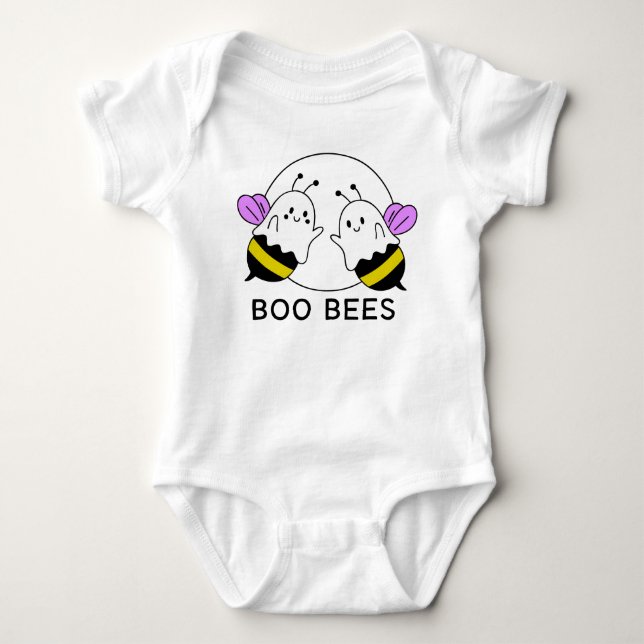 Body Para Bebê Boo Abelhas Fofas Abelha Fantasma Piada de Hallowe (Frente)