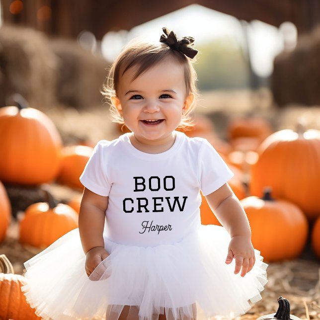 Body Para Bebê Boo Crew Monograma Halloween (Criador carregado)