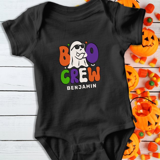 Body Para Bebê BOO Crew Retro Família Personalizada Correspondent (Criador carregado)