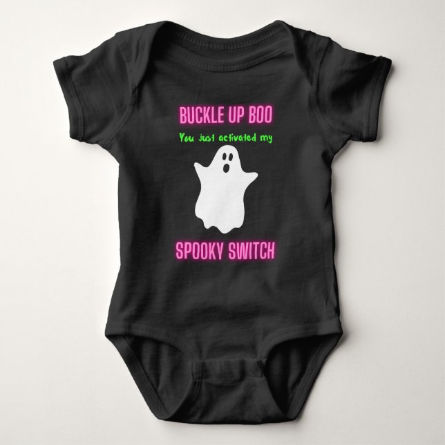 Body Para Bebê Boo de Encerramento Você Acendeu Meu Switch Spooky (Frente)