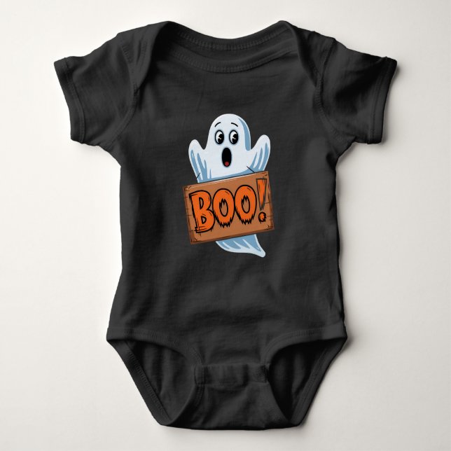 Body Para Bebê Boo Fantôme d'halloween (Frente)