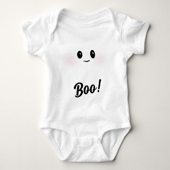 Body Para Bebê Boo! Figurino Fantasma de Bebê (Frente)