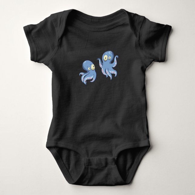 Body Para Bebê Boo Octopus Blue Kids Clothing & Décor (Frente)