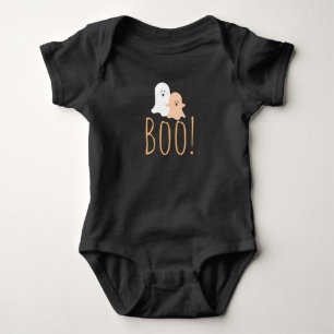 Body Para Bebê Boo preto e branco! Ghosts Halloween