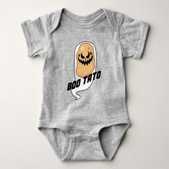 Body Para Bebê Boo-Tato Spooky Comida de Batata (Frente)