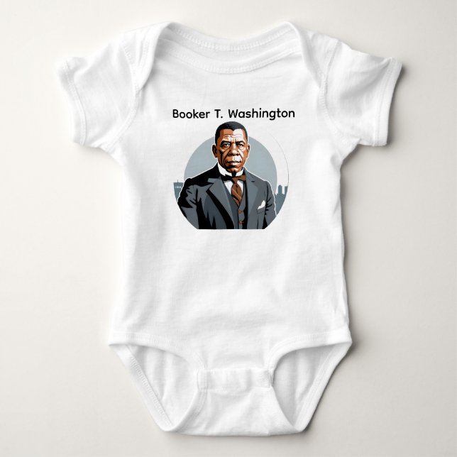 Body Para Bebê Booker T. Washington - História Negra  (Frente)