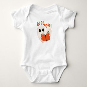 Body Para Bebê Bookworm Engraçado Fantasma do Halloween Livros de