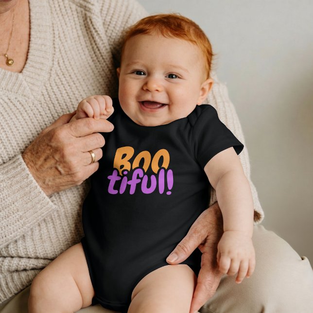 Body Para Bebê BOOtiful — Letras Bolha de Halloween (Criador carregado)