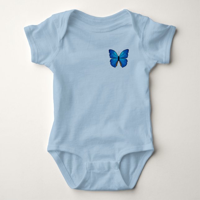 Body Para Bebê Borboleta Azul Morpho (Frente)