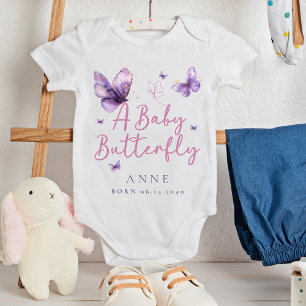 Body Para Bebê Borboleta Bebê Lindo Presente Roxo para Recém-Nasc