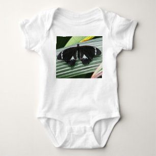 Body Para Bebê Borboleta tropical branca e preta