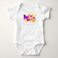 Borboletas Coloridas Personalizadas Bebê Roupa