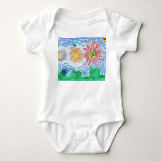 Body Para Bebê Borboletas e flores por john