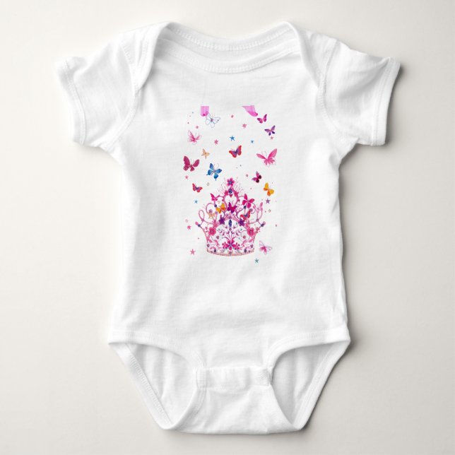 Body Para Bebê Borboletas voadoras coloridas com Impressão de art (Frente)