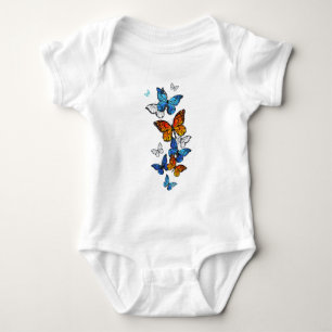 Body Para Bebê Borboletas voadoras Morpho e Monarca