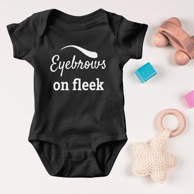 Body Para Bebê Bordas brancas no estilo sem falhas de tendência d (White Eyebrows on Fleek Trendy Flawless Style, ZFJ Baby Bodysuit)