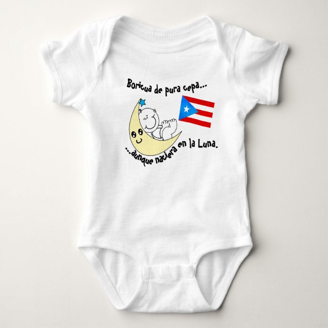 Body Para Bebê  Boricua en la Luna (Frente)