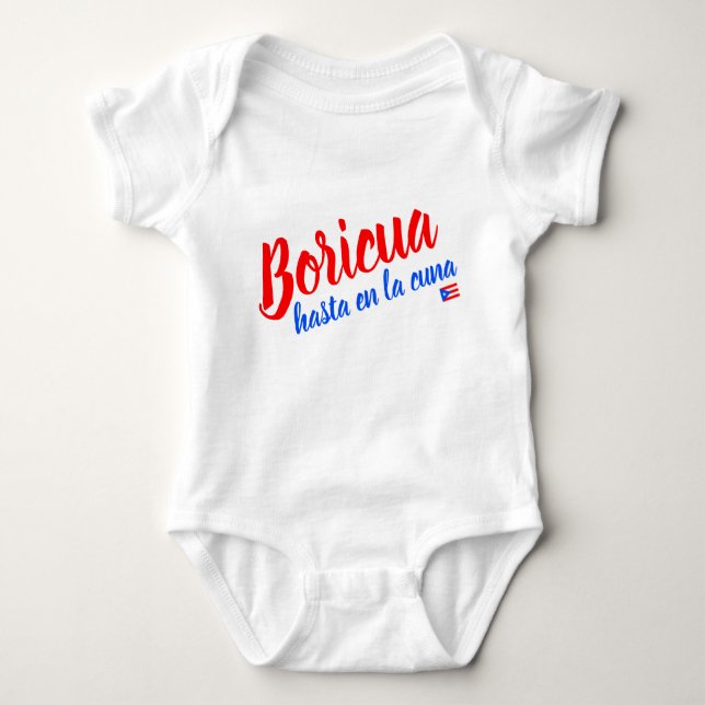 Body Para Bebê Boricua Hasta en la Cuna Porto Rico (Frente)