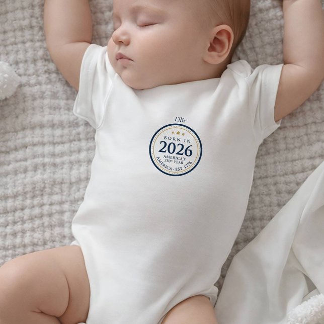 Body Para Bebê Born in 2026 America 250th Anniversary (Criador carregado)