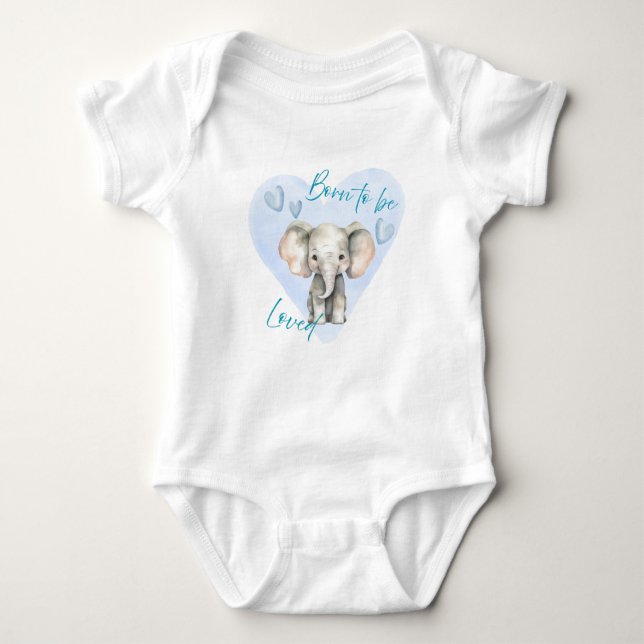 Body Para Bebê Born to Be Loved – Cute Elephant Baby Bodysuit (Frente)