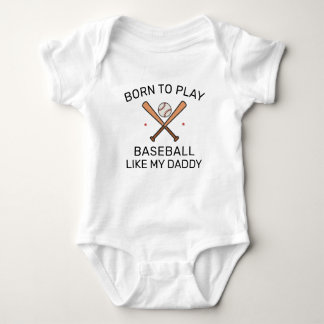Body Para Bebê Born to Play Baseball with Daddy - Cute Sports