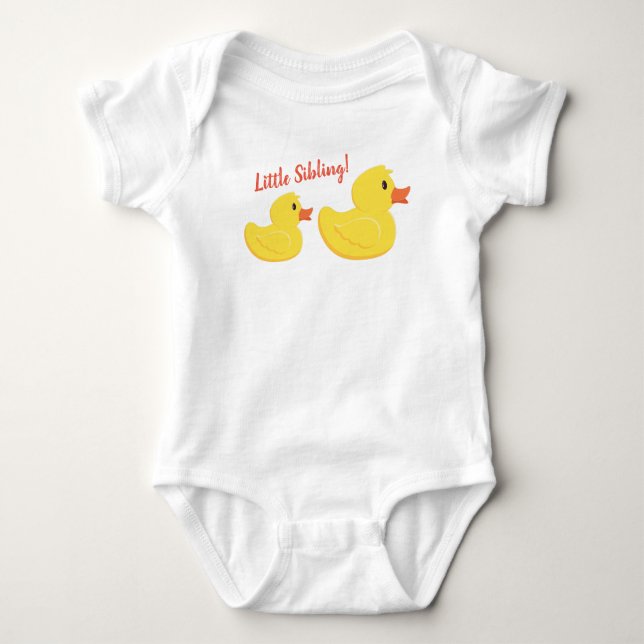 Body Para Bebê Borracha Ducky Pequeno Casaco Irmão Bebê (Frente)