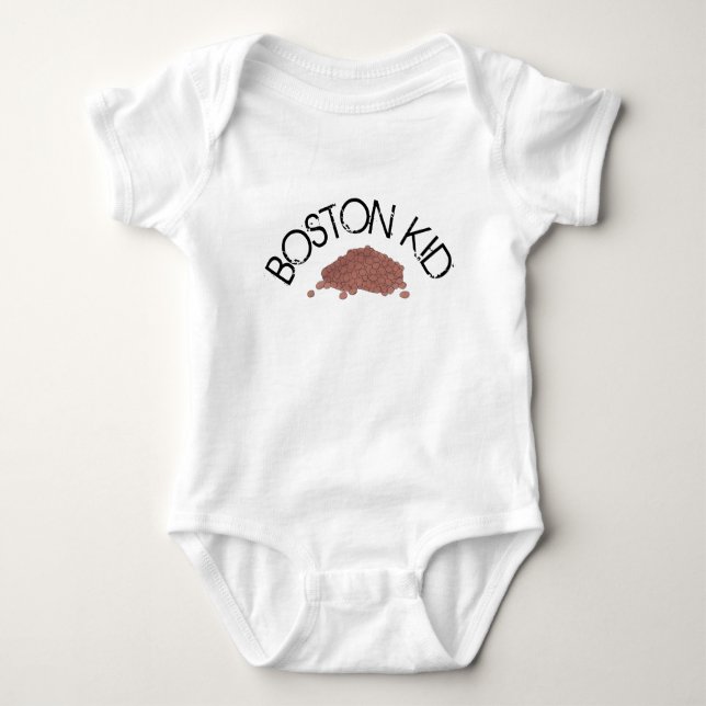 Body Para Bebê Boston Baby Kid Feijões Feijões Massachusetts Food (Frente)