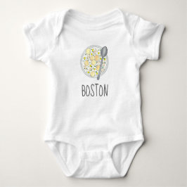 Body Para Bebê BOSTON Baby Massachusetts Clam Chowder Foodie Soup