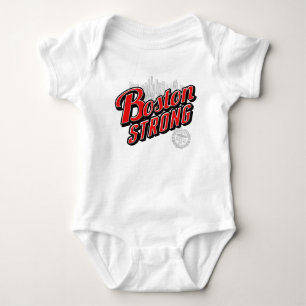 Body Para Bebê Boston forte na decoração vermelha e azul