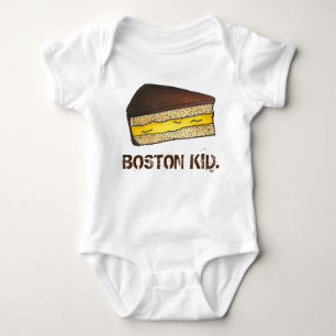 Body Para Bebê BOSTON KID Cream Pie Slice Massachusetts Foodie