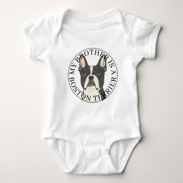 Body Para Bebê Boston Terrier Big Brother (Frente)