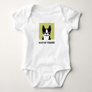 Body Para Bebê Boston Terrier Face Cachorra