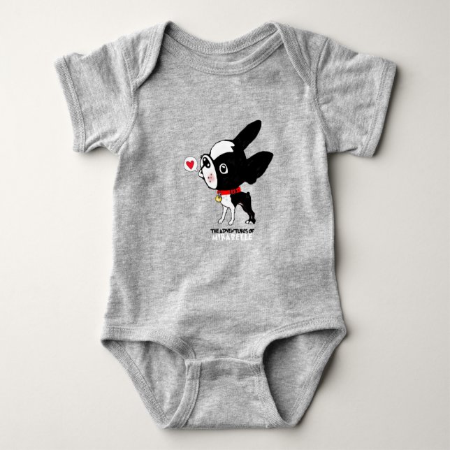Body Para Bebê Boston terrier love jumper Mirabelle (Frente)