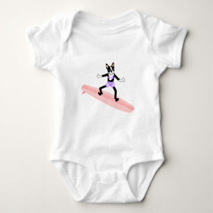Body Para Bebê Boston Terrier Surfer Girl