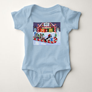 Body Para Bebê Boston Terriers Candy Cane Papai noel Natal Snowma