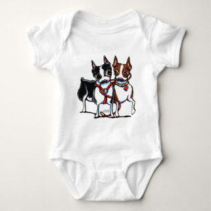 Body Para Bebê Boston Terriers Leash