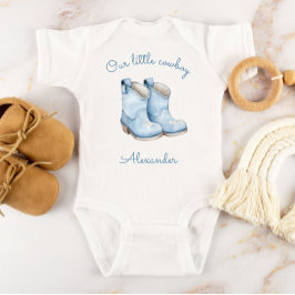Body Para Bebê Botas Azuis Personalizadas de Caubói Menino