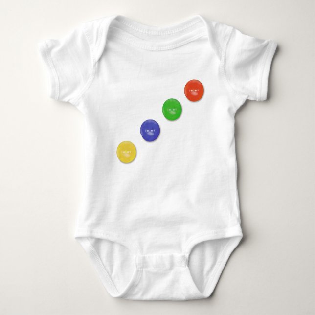 Body Para Bebê botões multicolores (Frente)