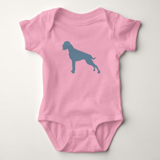 Body Para Bebê Boxer Hund Teal (Frente)