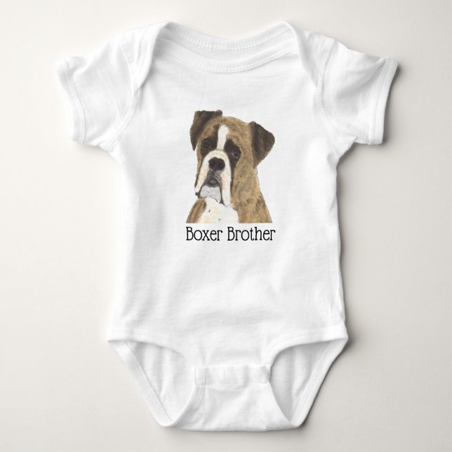 Body Para Bebê Boxer Listrado Personalizável Cachorro (Frente)
