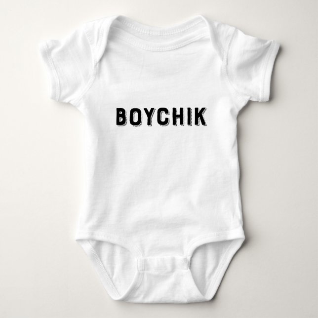 Body Para Bebê Boychik Humor em iídiche (Frente)