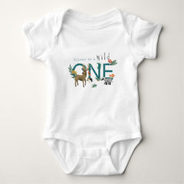 Body Para Bebê Boys Blue Wild One Woodland primeiro aniversario