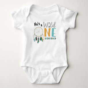 Body Para Bebê Boys Dreamcatcher Wild ONE primeiro aniversario Ou