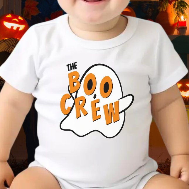 Body Para Bebê Branca de Halloween da Família Boo Crew Ghost (the boo crew ghost Halloween baby bodysuit)