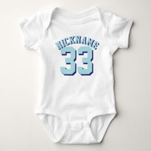 Body Para Bebê Branco e Aqua Bebê   Design de Sports Jersey