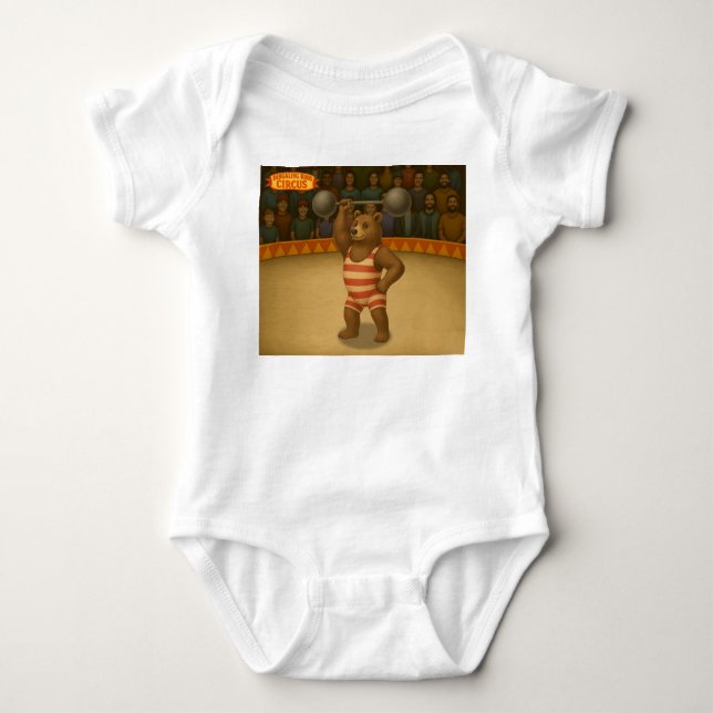 Body Para Bebê Brandon, urso forte do circo (Frente)