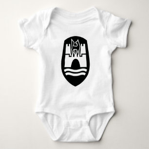 Body Para Bebê Brasão de Wolfsburg (branco preto)