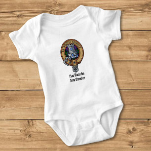 Body Para Bebê Brasão do Clã Malcolm sobre Tartan