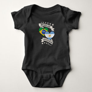Body Para Bebê Brasil argentino flags cardíacos brasileiros Argen