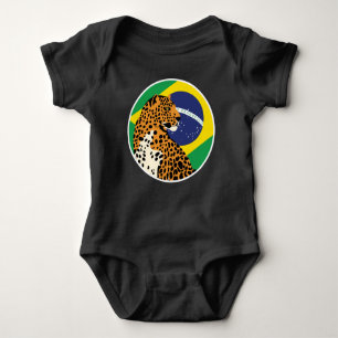 Body Para Bebê Brasil: Bandeira Nacional do Jaguar